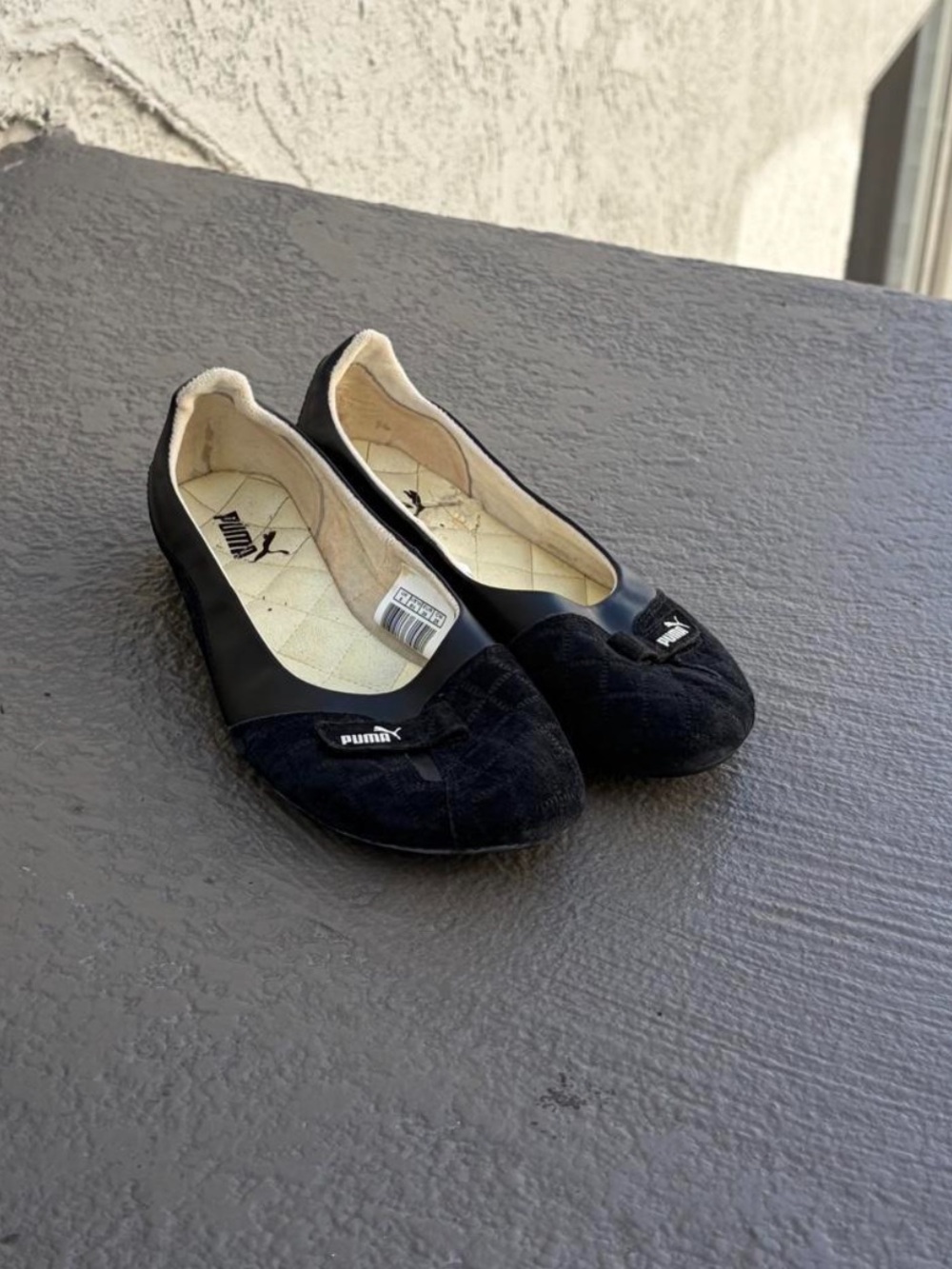 Puma Black Quilted Ballet Flats